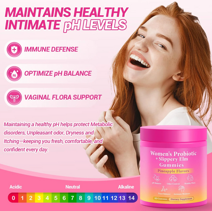 Her Secret Gummy – pH Balance, Freshness & Dryness Relief | Slippery Elm + Lactobacillus Blend | Hawaiian Pineapple